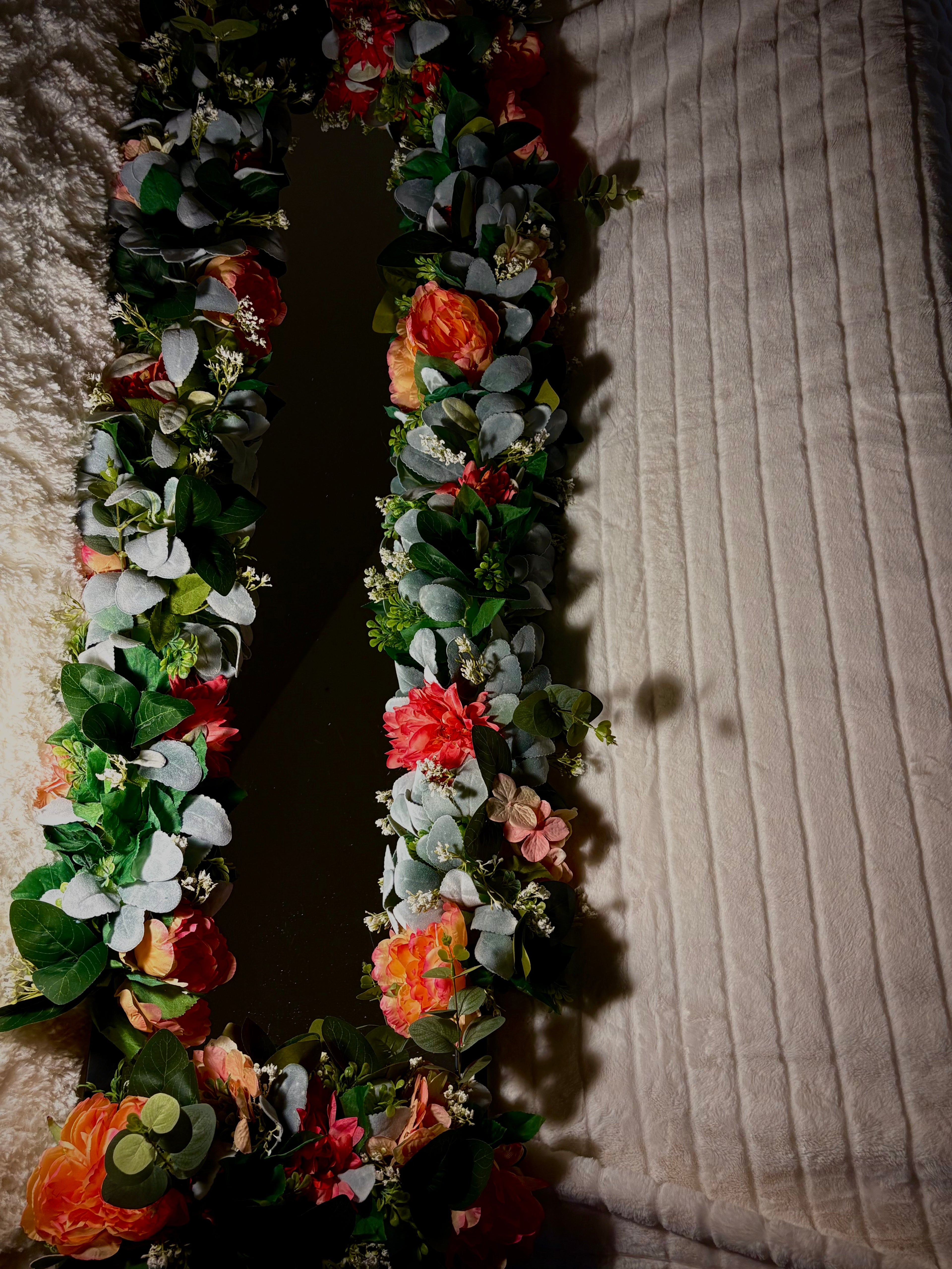 Orange floral mirror